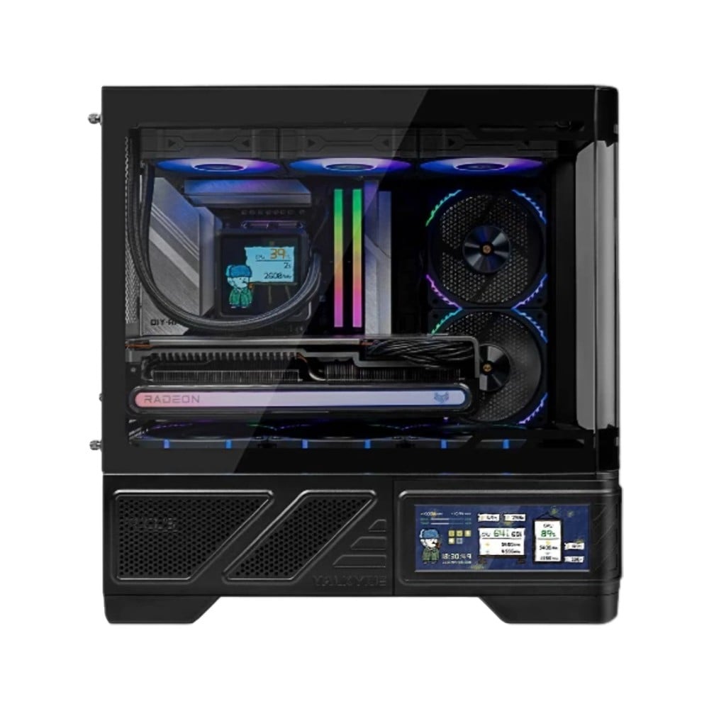 เคสคอมพิวเตอร์ VALKYRIE VK03M LCD IPS Black