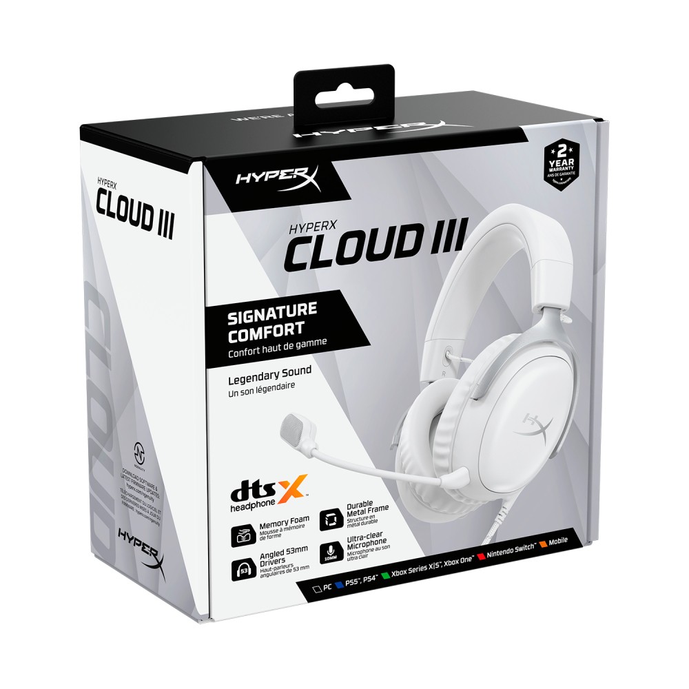 หูฟังเกมมิ่ง HyperX Gaming Headset Cloud III White