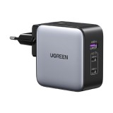 อะแดปเตอร์ Ugreen Wall USB Charger 1 USB-A / 2 USB-C (PD65W) (US/UK/EU) GaN ALU Gray (25828) (TISI)