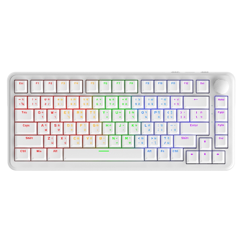 คีย์บอร์ดเกมมิ่ง Ajazz Gaming Keyboard AK820 Max White Red Switch