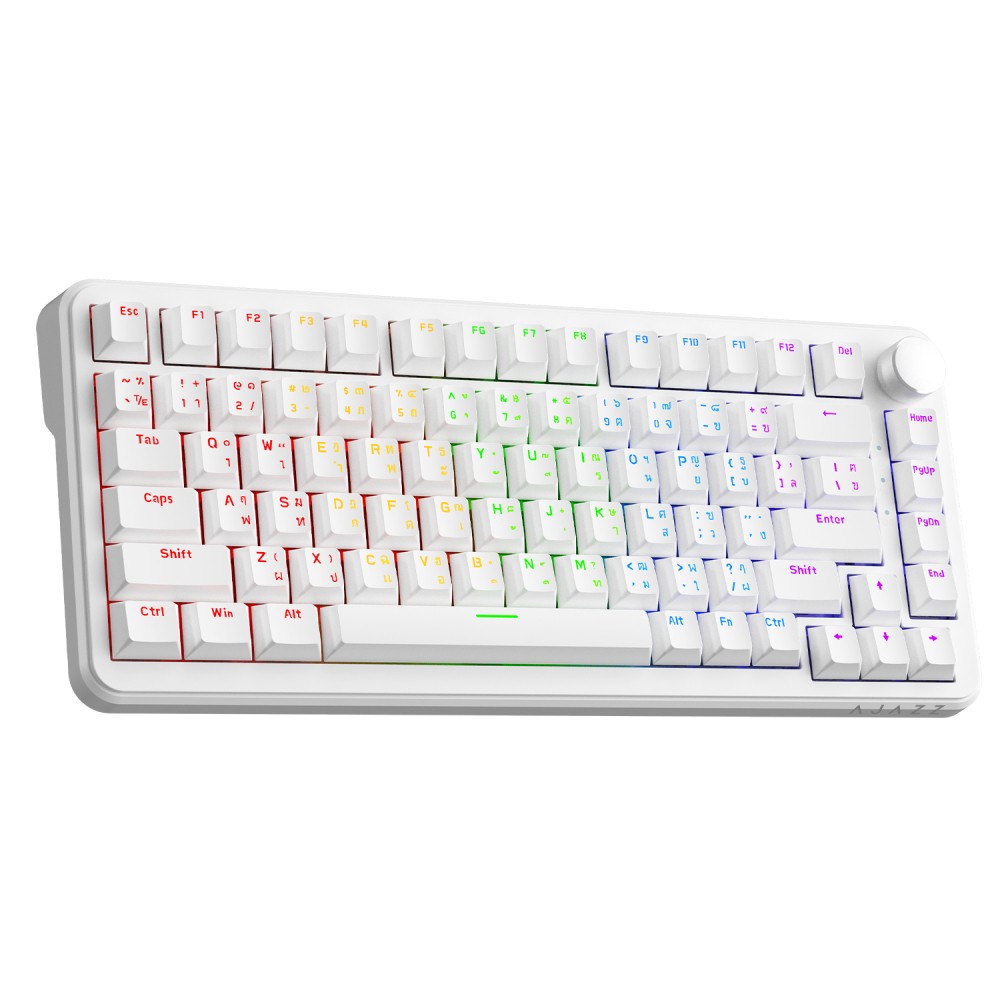 คีย์บอร์ดเกมมิ่ง Ajazz Gaming Keyboard AK820 Max White Red Switch