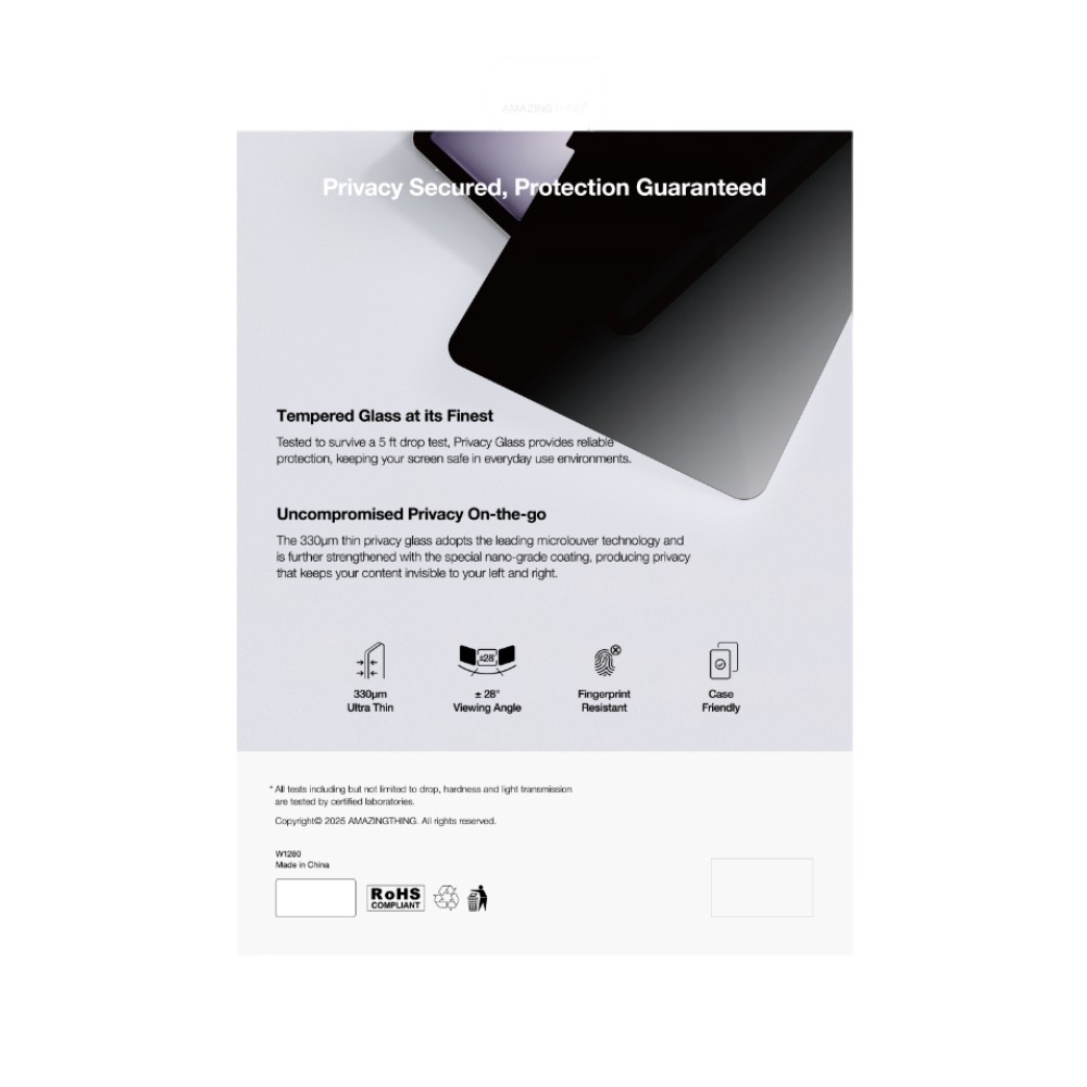 ฟิล์มกันรอย AMAZINGthing iPad Air 11" M3 (2025)/iPad Air 11" M2 Tempered Glass Privacy Radix