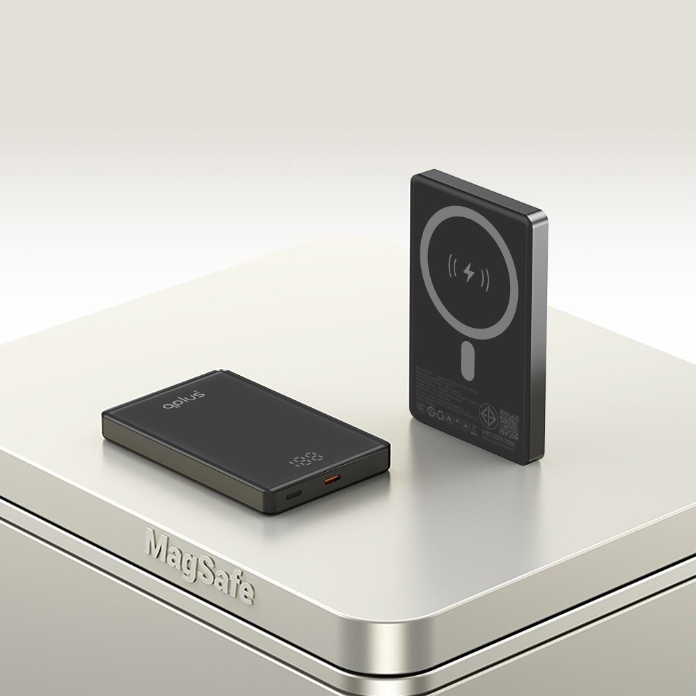 พาวเวอร์แบงค์ QPLUS Mini Magnetic Wireless 10000 mAh W1031 (CCC) Gray