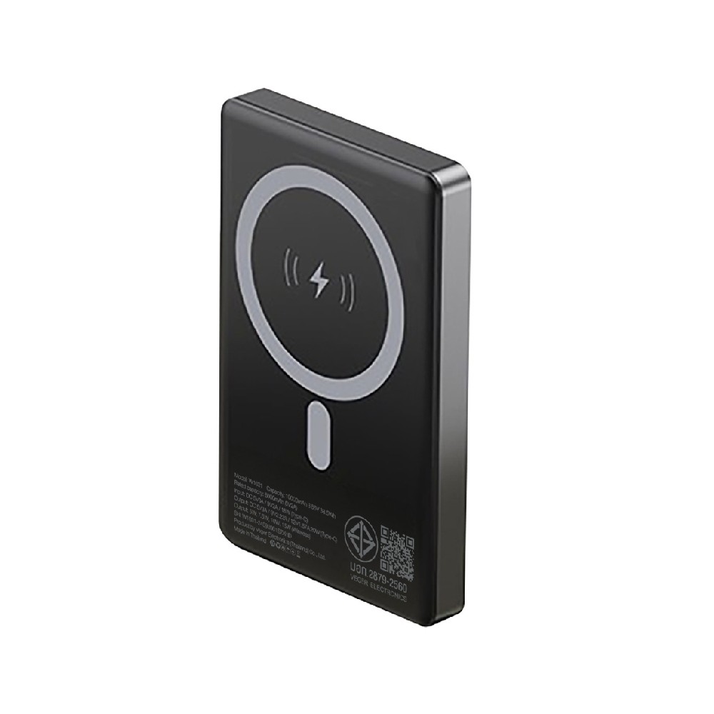 พาวเวอร์แบงค์ QPLUS Mini Magnetic Wireless 10000 mAh W1031 (CCC) Gray