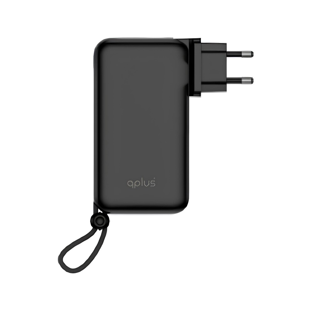 พาวเวอร์แบงค์ QPLUS 20000 mAh Built-In Cable W2047 (CCC) Black