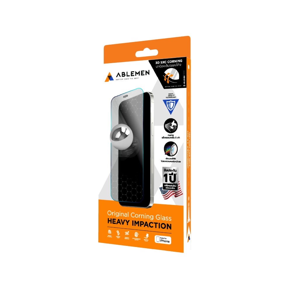 ฟิล์มกันรอย Ablemen iPhone 15 Pro Max Termpered Glass BLC 3D 5XC