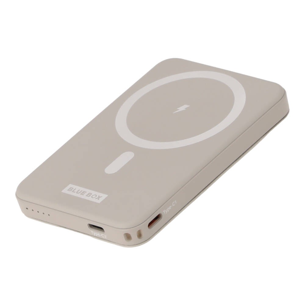 พาวเวอร์แบงค์ Blue Box VoltPocket 5000 mAh Wireless Fast Charging Light Grey