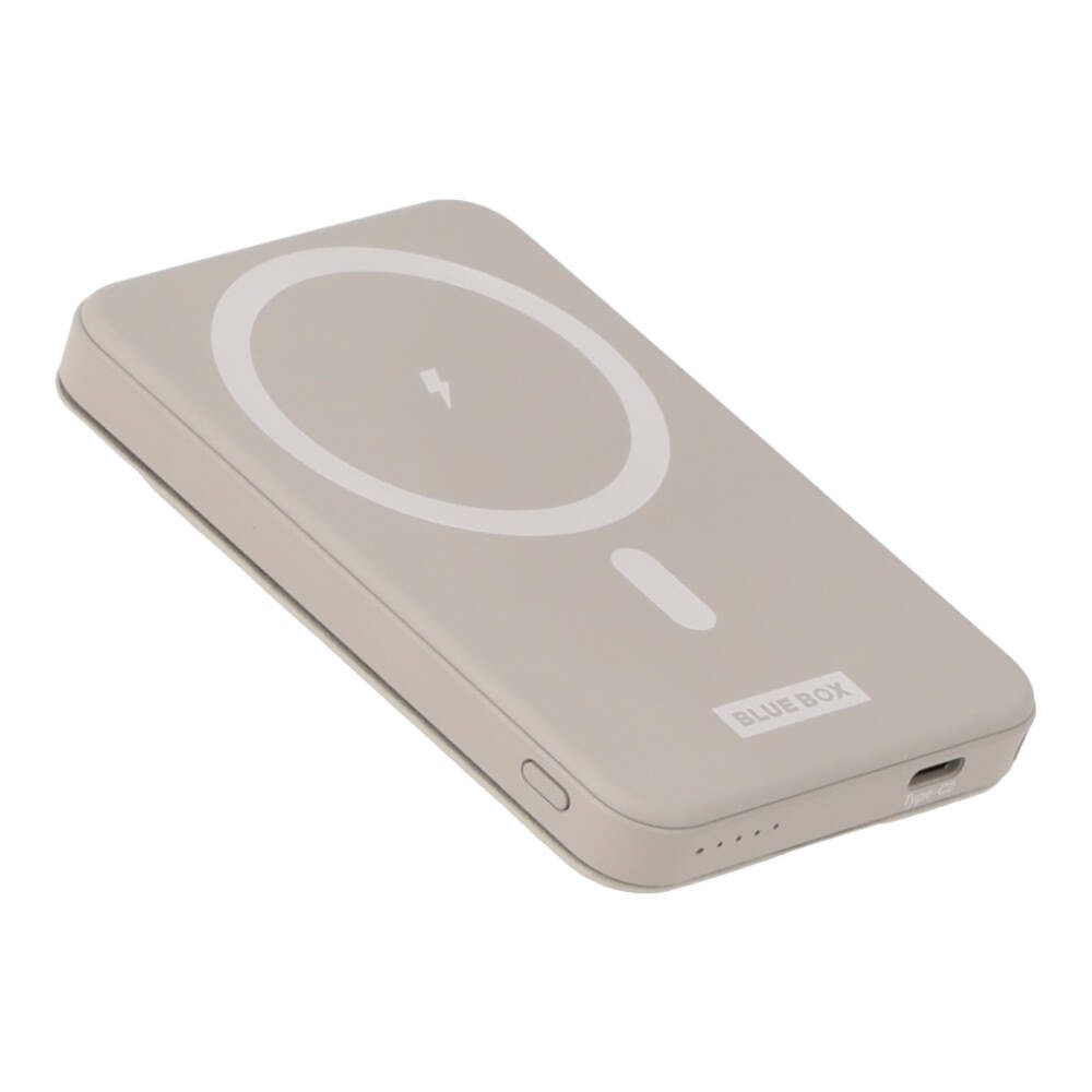 พาวเวอร์แบงค์ Blue Box VoltPocket 5000 mAh Wireless Fast Charging Light Grey