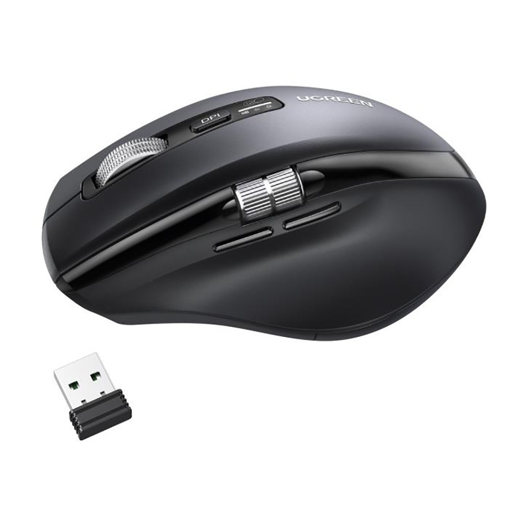 เมาส์ไร้สาย UGREEN 45792 Ergonomic Contoured-Shape Multi-mode Black