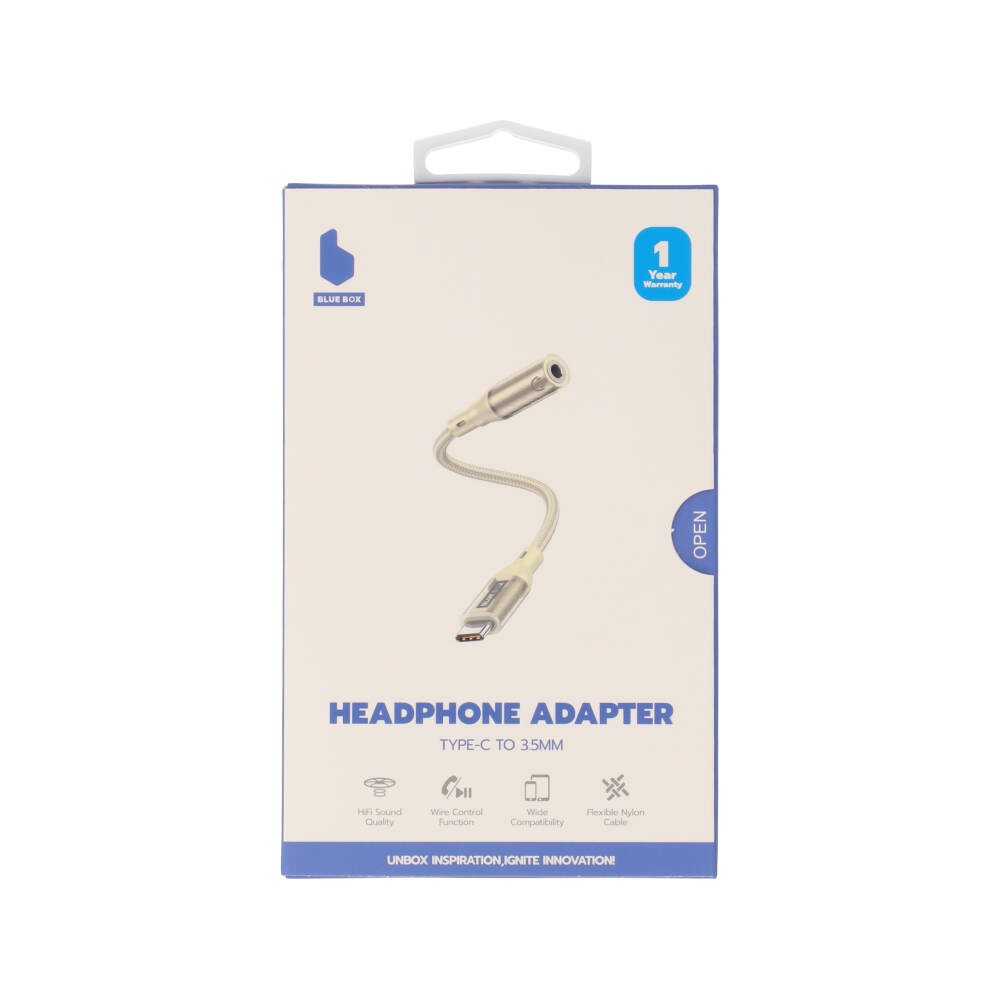 สายแปลง Blue Box CoreLine USB-C to 3.5mm Converter Apricot