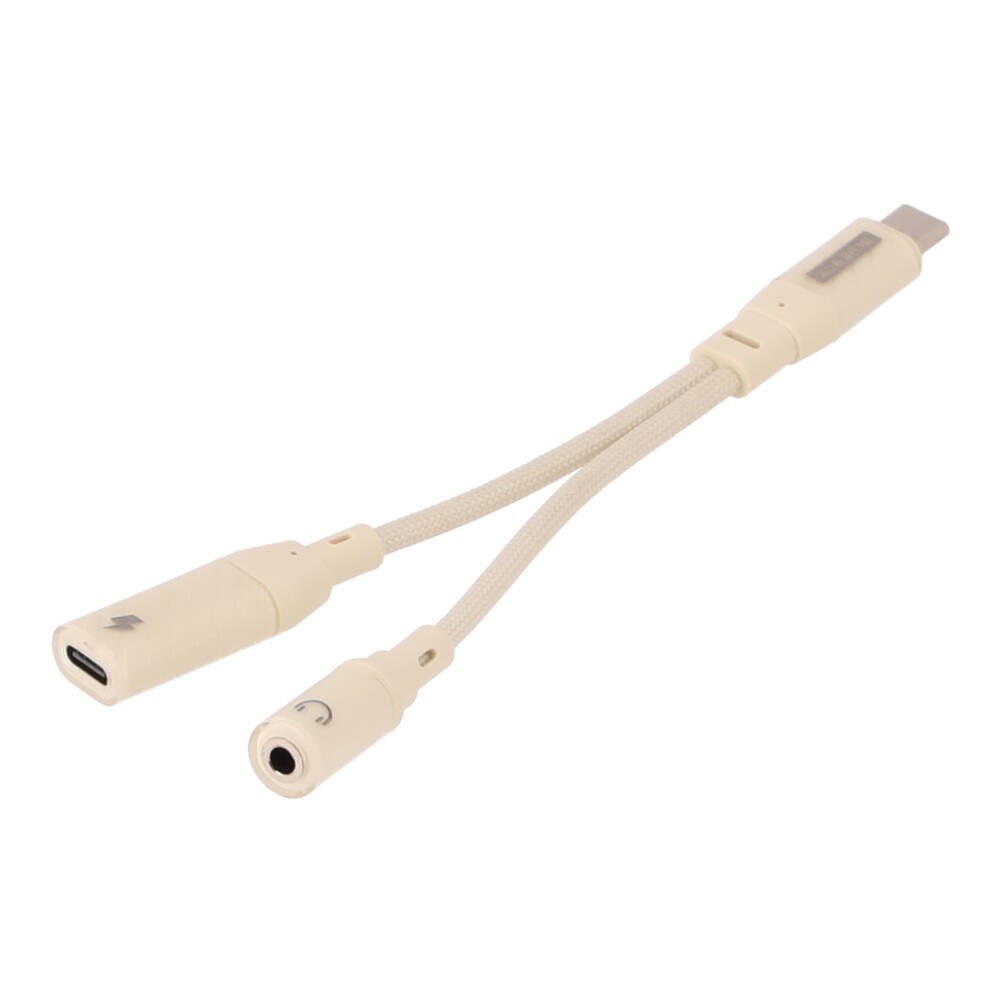 สายแปลง Blue Box CoreLine USB-C to 3.5mm + USB-C Fast Charge Converter Apricot