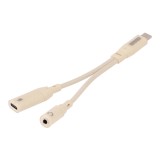 สายแปลง Blue Box CoreLine USB-C to 3.5mm + USB-C Fast Charge Converter Apricot