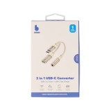 สายแปลง Blue Box CoreLine USB-C to 3.5mm + USB-C Fast Charge Converter Apricot