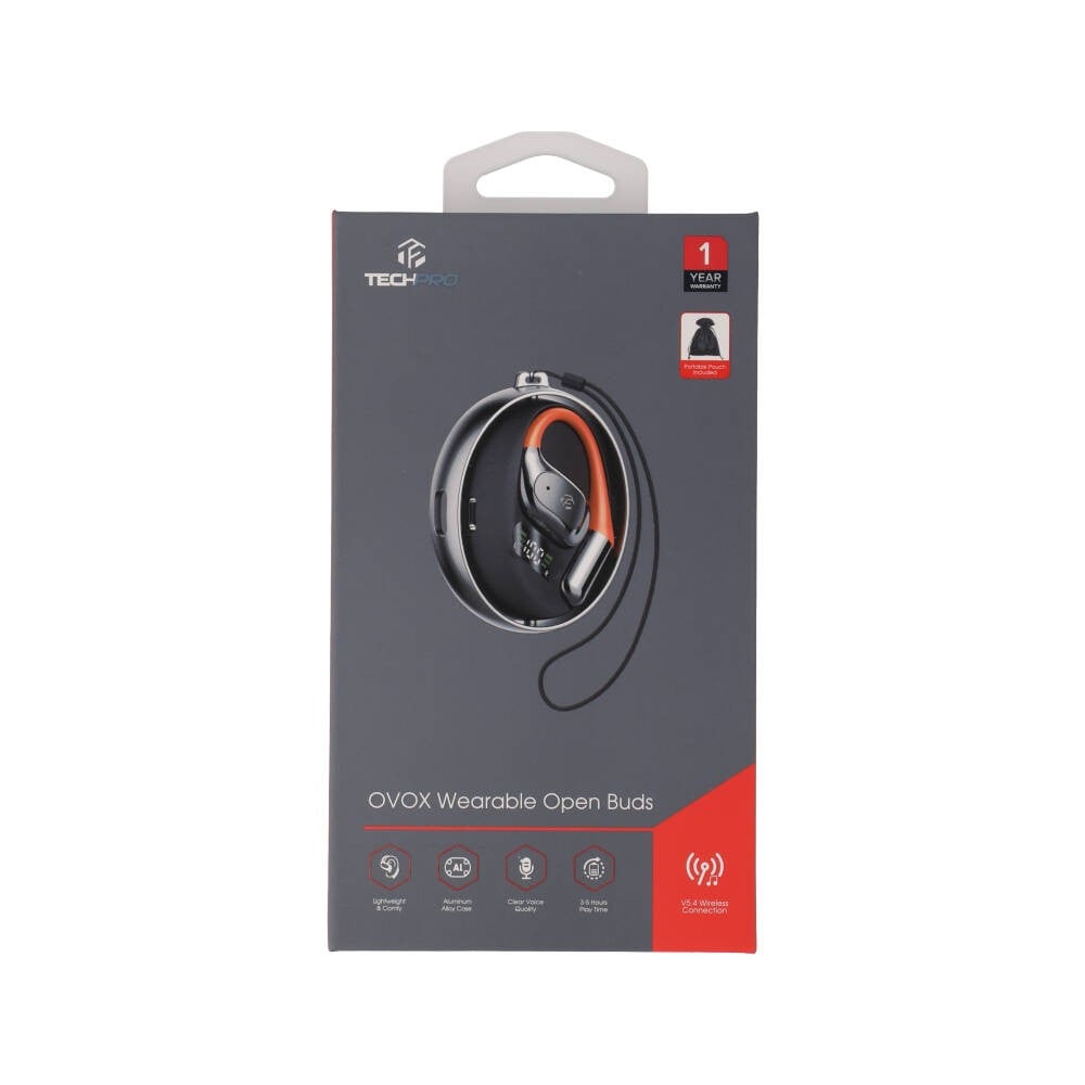 หูฟัง TECHPRO Ovox Wearable Open Buds - Black