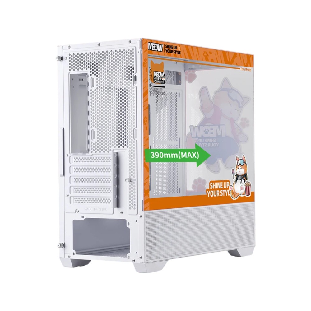 เคสคอมพิวเตอร์ COLORFUL COLORFIRE MEOW-G Gaming PC M-ATX Grey/Orange