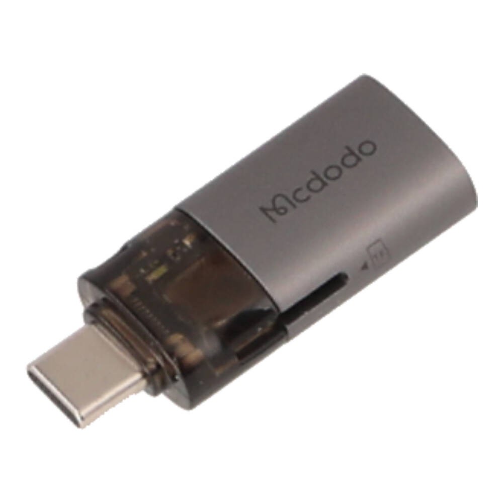ตัวแปลง MCDODO 2-in-1 USB-A to USB-C Transfer Adapter Built-in TF Card Reader with Lanyard Black