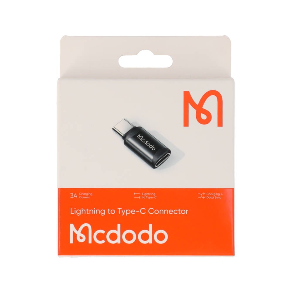 ตัวแปลง MCDODO Lightning to USB-C Connector (3.0A) Black