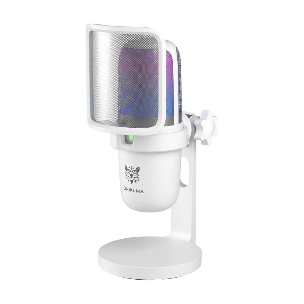 ไมโครโฟน Onikuma Microphone Hoko RGB M730 White