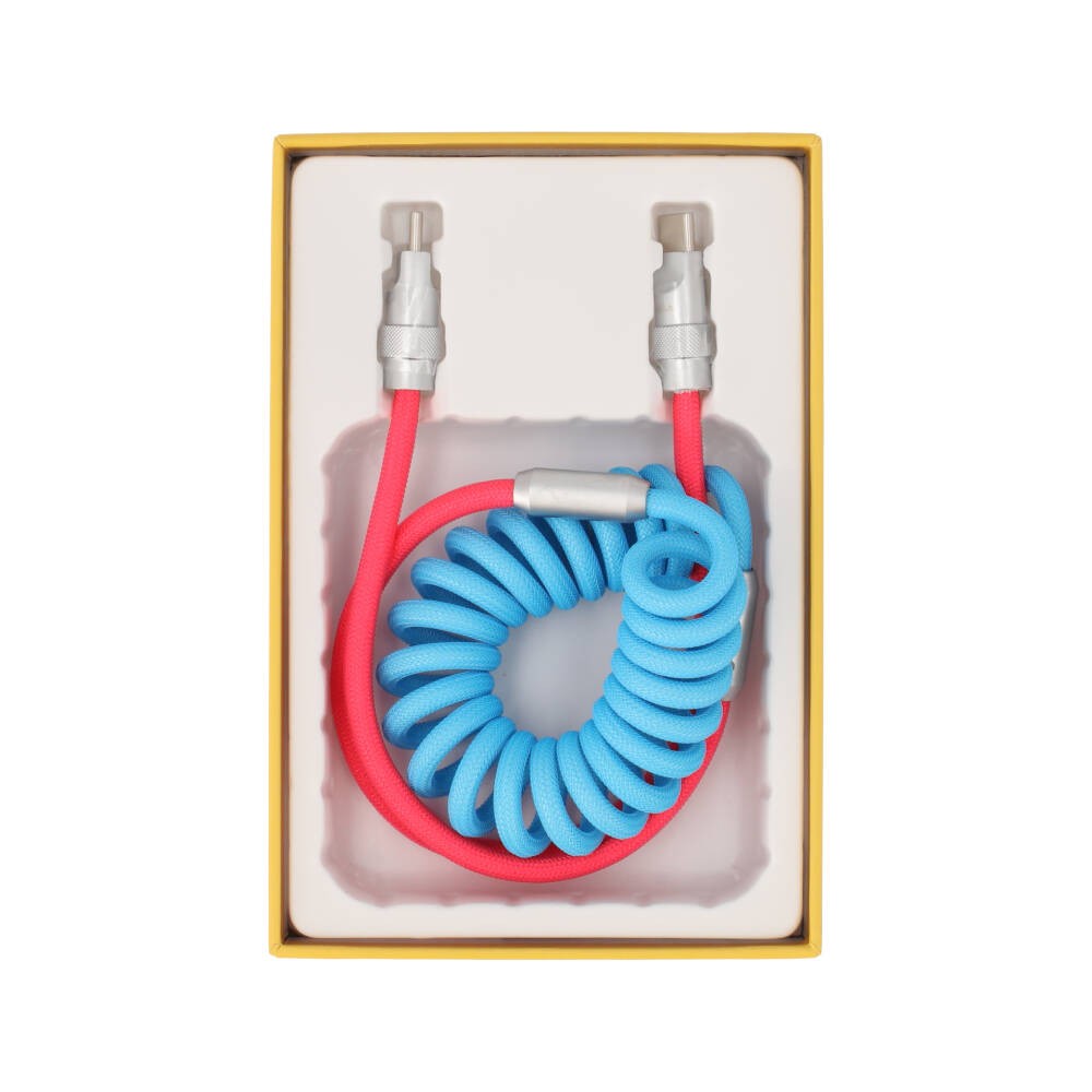 สายชาร์จ QPLUS USB-C to USB-C 1.8M FLEX CORE Pink