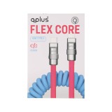 สายชาร์จ QPLUS USB-C to USB-C 1.8M FLEX CORE Pink