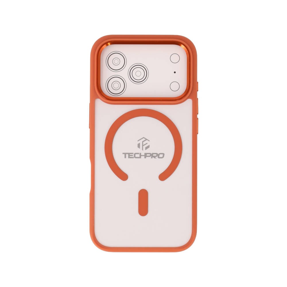 เคส TECHPRO iPhone 17 Pro Orange Frame with magnetic