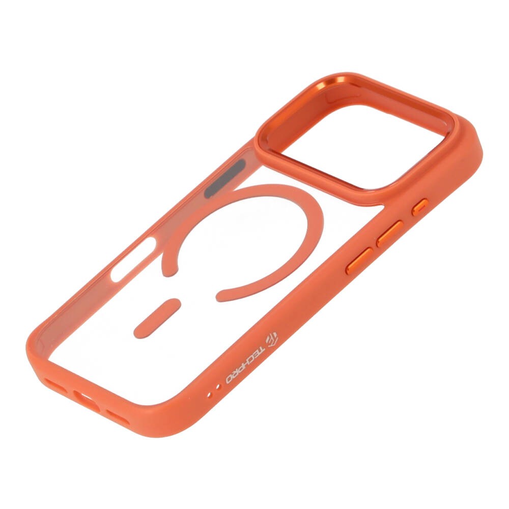 เคส TECHPRO iPhone 17 Pro Orange Frame with magnetic