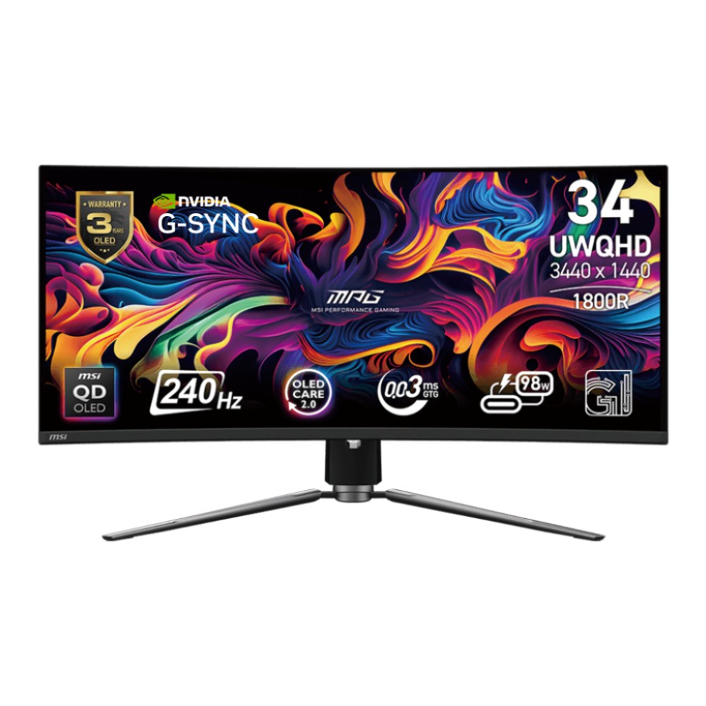 จอมอนิเตอร์ MSI MPG 341CQPX Gaming Monitor (QD-OLED 2K 240Hz G-Sync Compatible)
