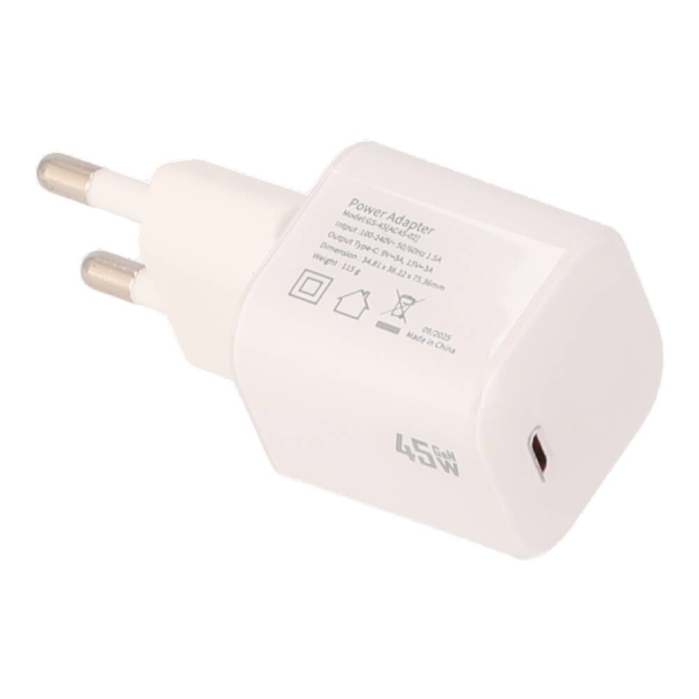 อะแดปเตอร์ TITANV Wall USB Charger 1 USB-C 45W GaN White