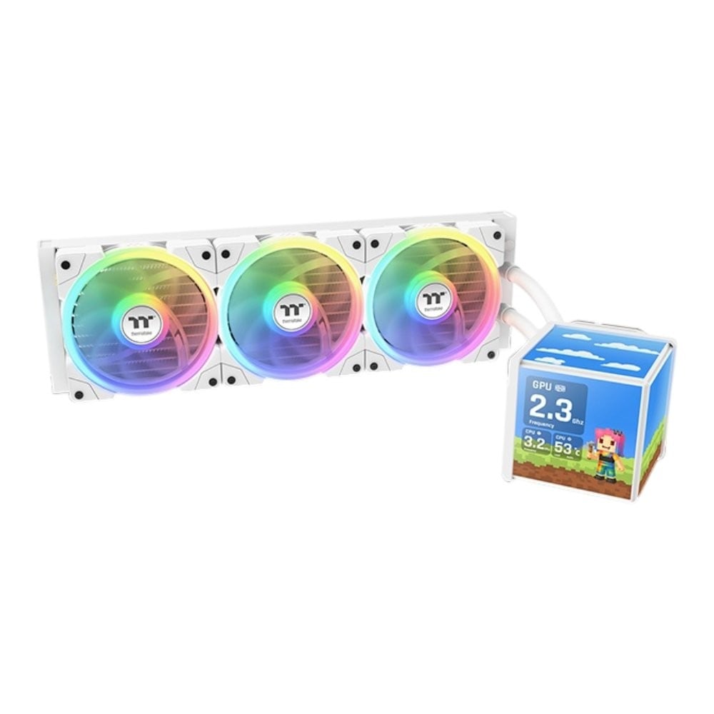 ชุดระบายความร้อนซีพียู THERMALTAKE MINECUBE 360 Ultra ARGB Sync AIO Liquid Cooler Snow Edition (CL-W482-PL12SW-A)