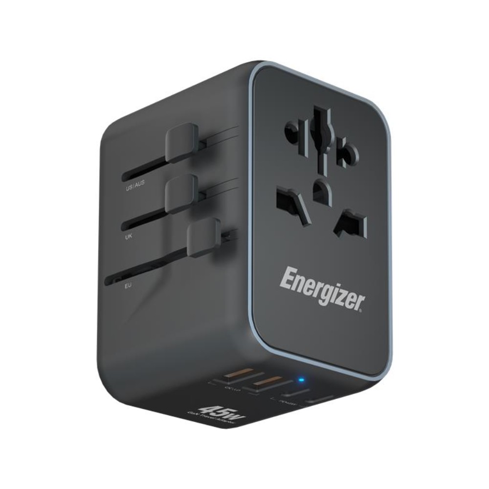 หัวแปลงปลั๊กไฟ Energizer Universal Travel USB Ports 45W (ETC451) Black