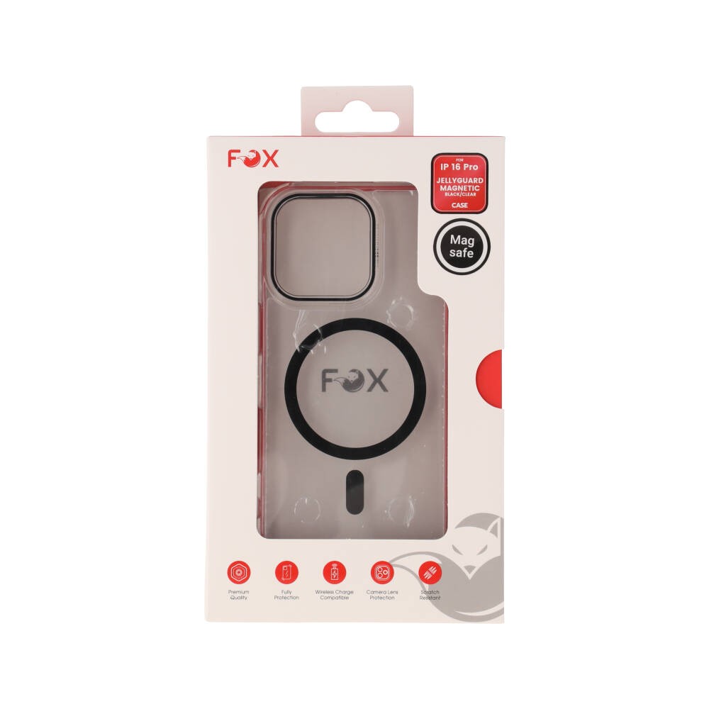 เคส FOX iPhone 16 Pro JellyGuard Magnetic Hybrid Black/Clear