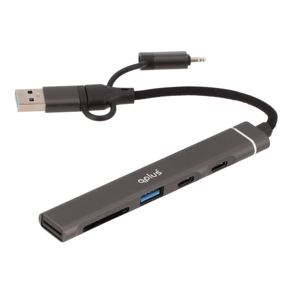 QPLUS USB Type-C Hub 5-in-1 Multifunction Converter Gray