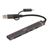 QPLUS USB Type-C Hub 5-in-1 Multifunction Converter Gray