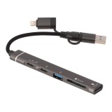 QPLUS USB Type-C Hub 5-in-1 Multifunction Converter Gray
