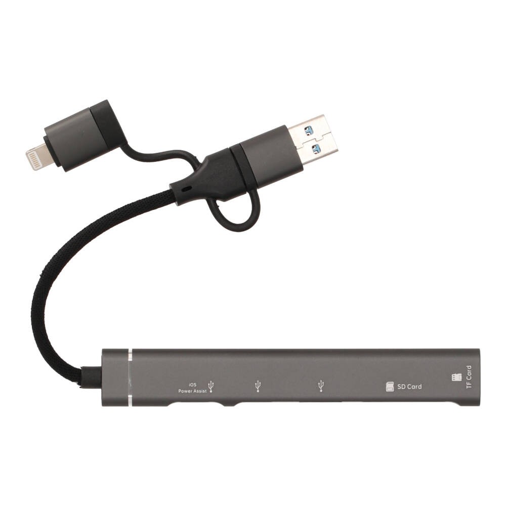 QPLUS USB Type-C Hub 5-in-1 Multifunction Converter Gray