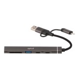 QPLUS USB Type-C Hub 5-in-1 Multifunction Converter Gray