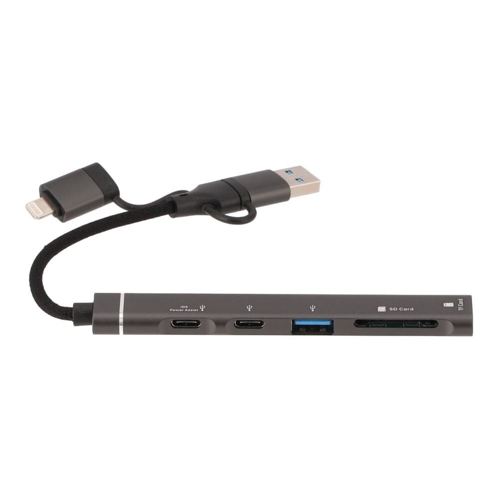 QPLUS USB Type-C Hub 5-in-1 Multifunction Converter Gray