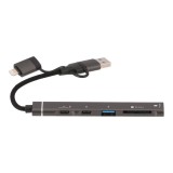 QPLUS USB Type-C Hub 5-in-1 Multifunction Converter Gray
