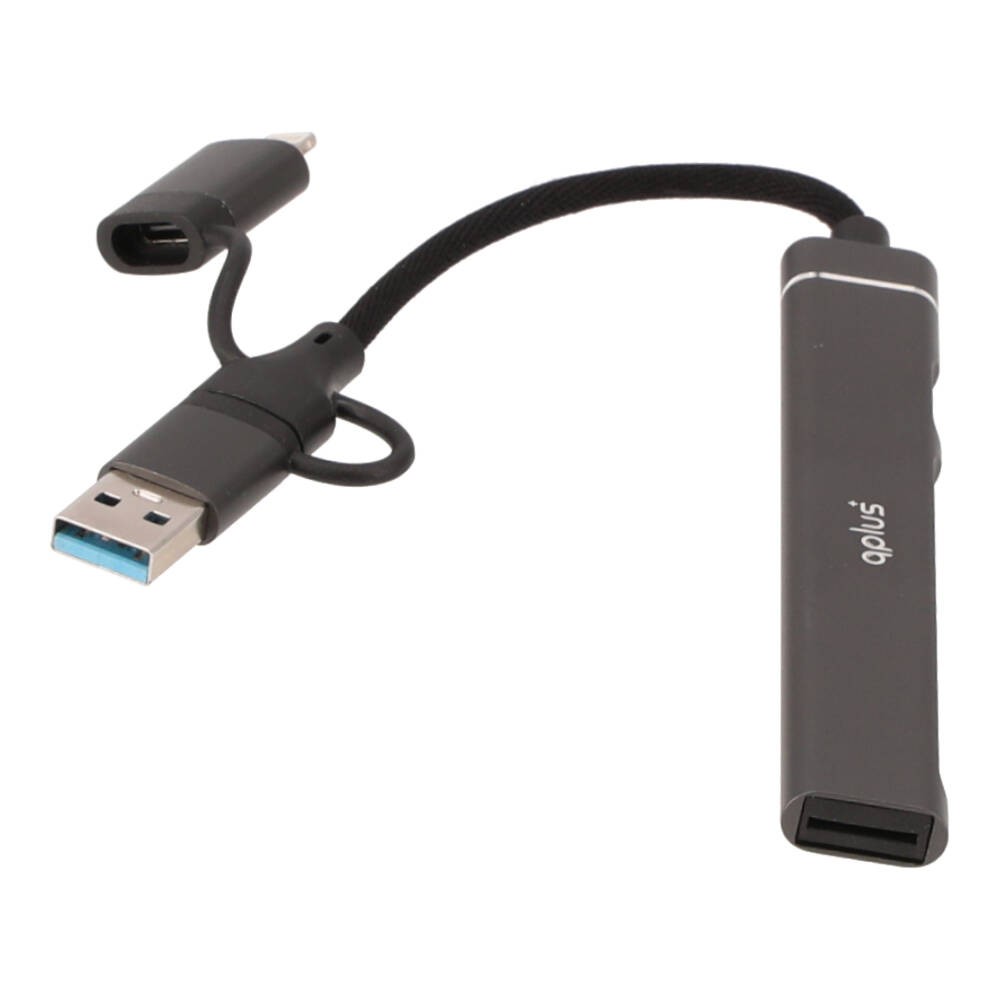 QPLUS USB Type-C Hub 5-in-1 Multifunction Converter Gray