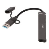 QPLUS USB Type-C Hub 5-in-1 Multifunction Converter Gray