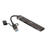 QPLUS USB Type-C Hub 6-in-1 Multifunction Converter Gray