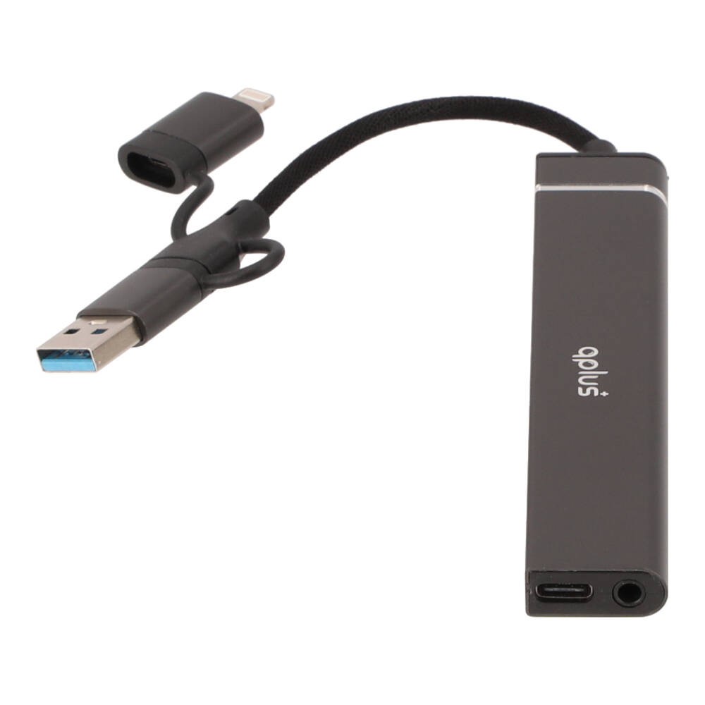 QPLUS USB Type-C Hub 6-in-1 Multifunction Converter Gray