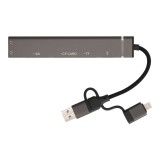 QPLUS USB Type-C Hub 6-in-1 Multifunction Converter Gray
