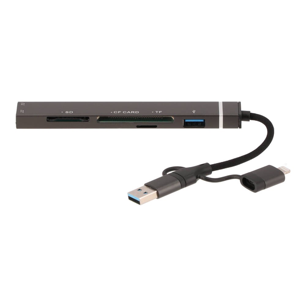 QPLUS USB Type-C Hub 6-in-1 Multifunction Converter Gray
