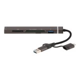 QPLUS USB Type-C Hub 6-in-1 Multifunction Converter Gray