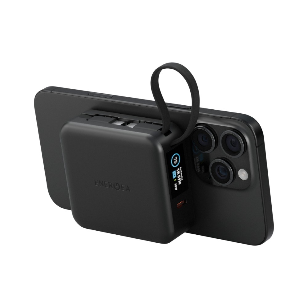 พาวเวอร์แบงค์ Energea 10000 mAh Wireless Built-in Cable Magpac Mini Plus Black (CCC)