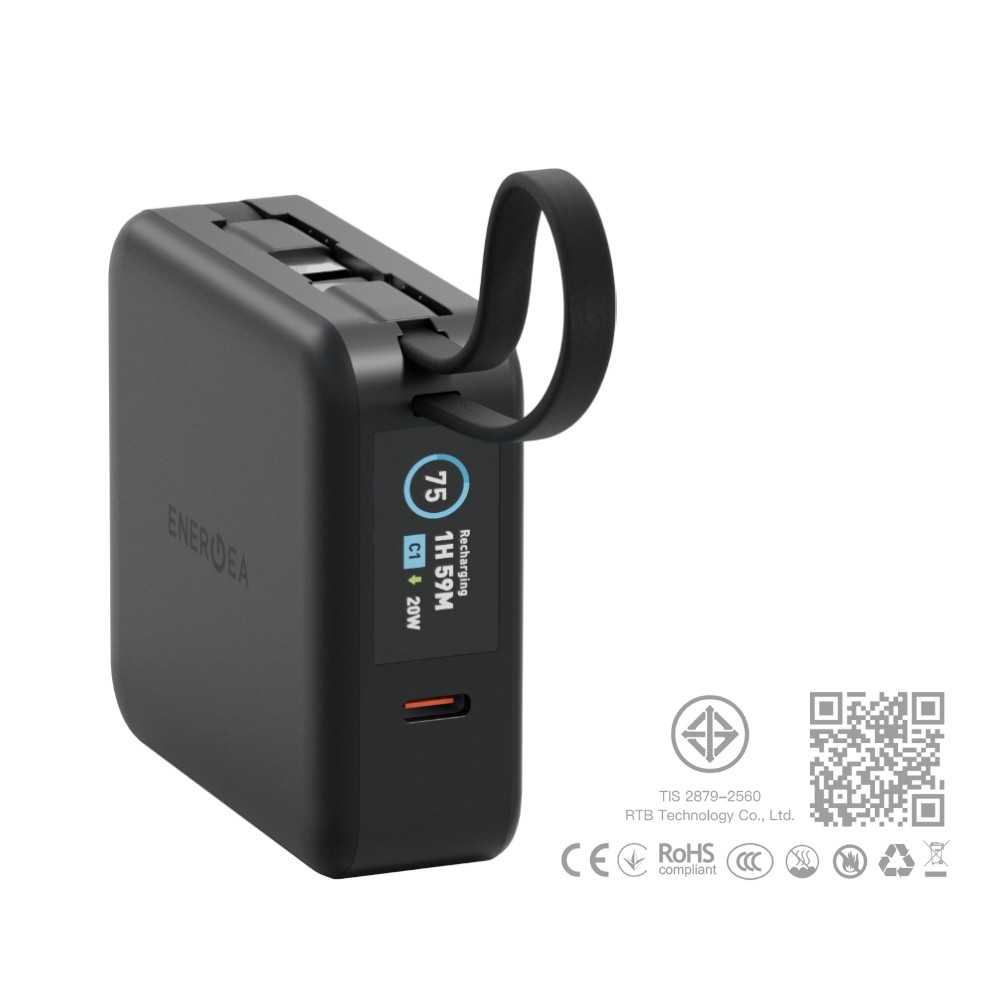 พาวเวอร์แบงค์ Energea 10000 mAh Wireless Built-in Cable Magpac Mini Plus Black (CCC)