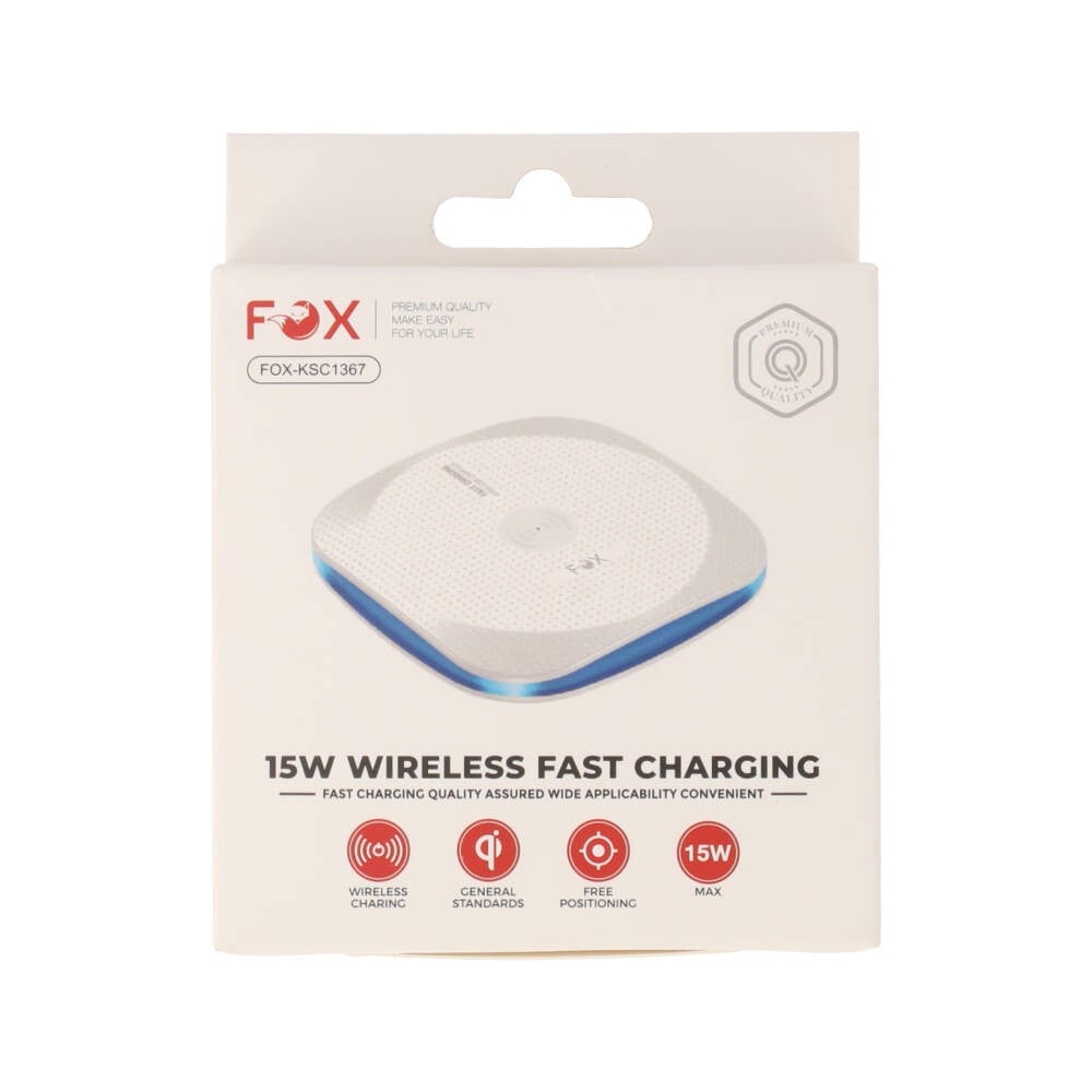 ที่ชาร์จไร้สาย FOX HaloPad 15W Wirelss Fast Charging White