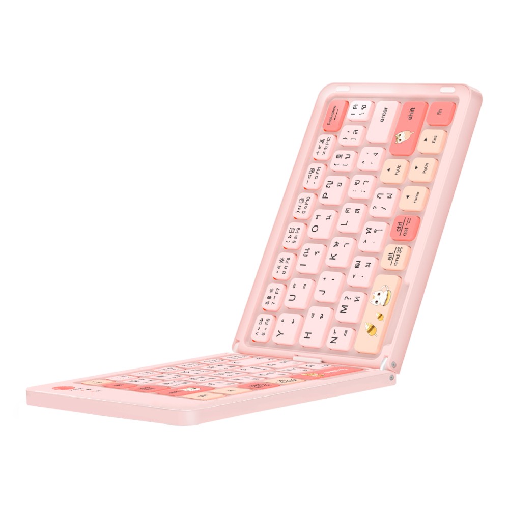 คีย์บอร์ดไร้สาย MOFii Z1 BT Folding Charging Pink
