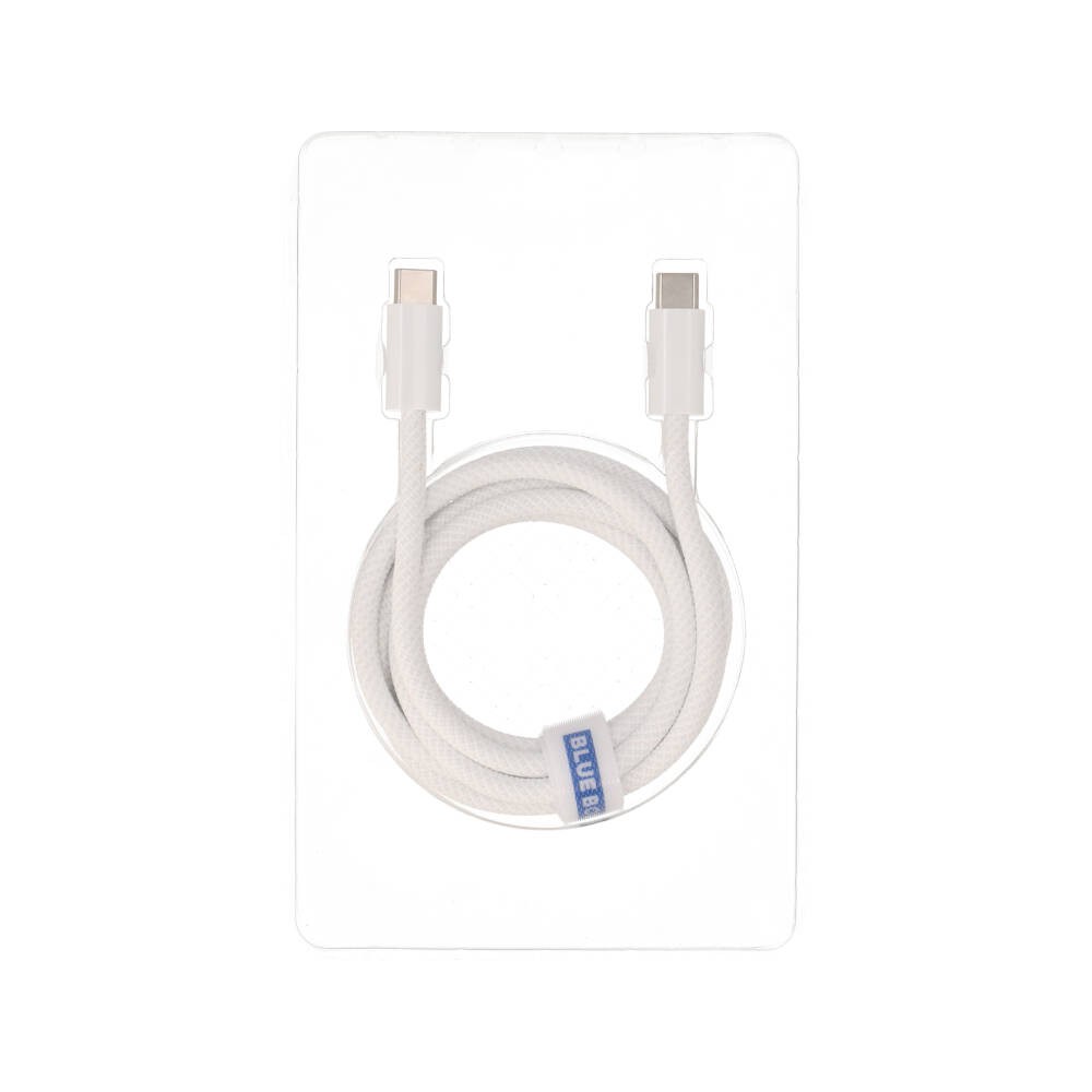 สายชาร์จ Blue Box USB-C to USB-C 240W Super Fast Charge Knitting White (BB-C07)